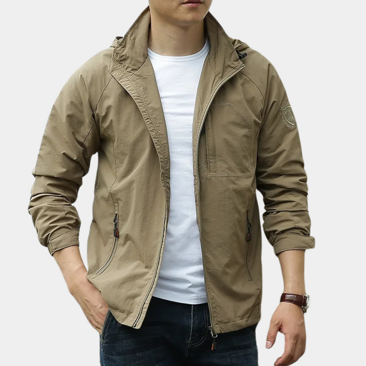 Stylowa męska jesienna kurtka przejściowa – Milo-Khaki-M-Trend Polska