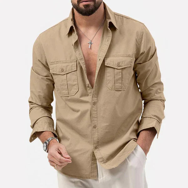 Stylowa męska koszula cargo - Tobias-Khaki-S-Trend Polska