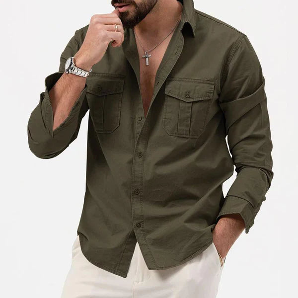 Stylowa męska koszula cargo - Tobias-Khaki-S-Trend Polska