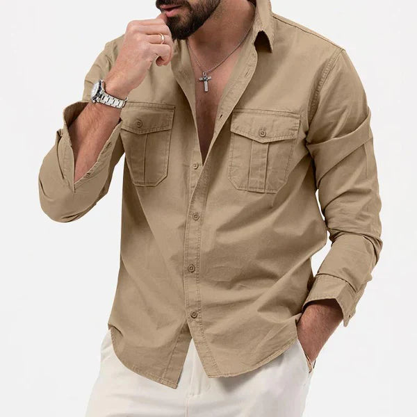 Stylowa męska koszula cargo - Tobias-Khaki-S-Trend Polska