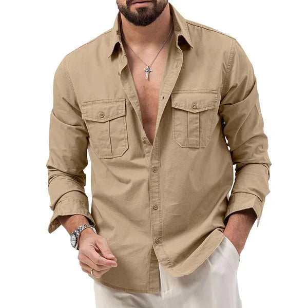 Stylowa męska koszula cargo - Tobias-Khaki-S-Trend Polska