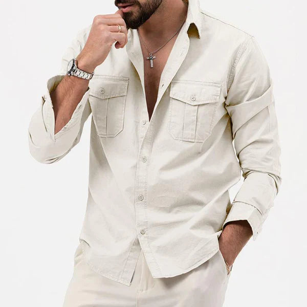 Stylowa męska koszula cargo - Tobias-Khaki-S-Trend Polska
