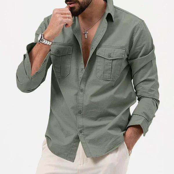 Stylowa męska koszula cargo - Tobias-Khaki-S-Trend Polska