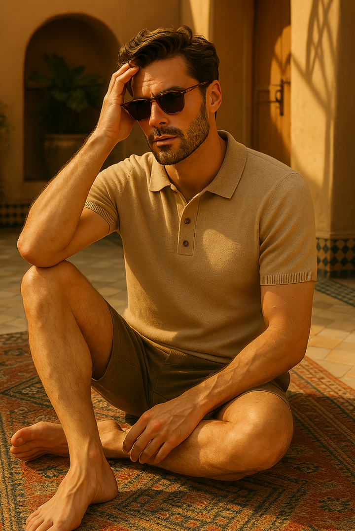 Stylowa męska koszulka polo z kaszmiru i wełny merino – Caelan-S-Trend Polska