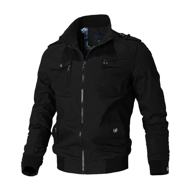 Stylowa Męska Kurtka Bomber - Aiden-Czarny-M-Trend Polska