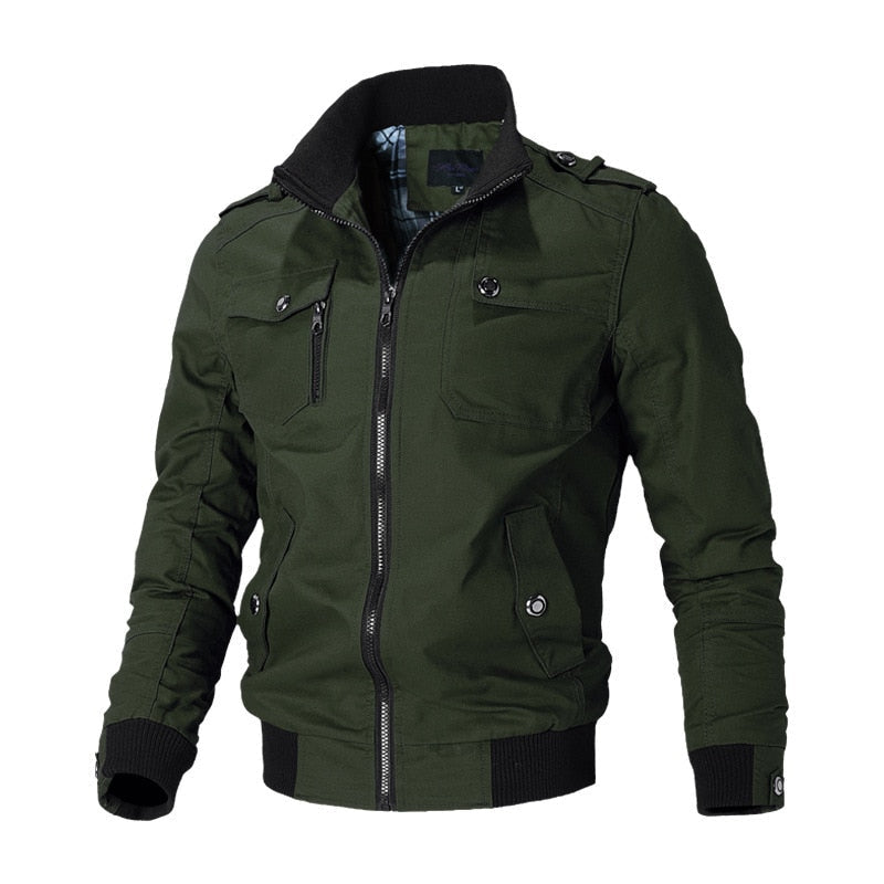 Stylowa Męska Kurtka Bomber - Aiden-Zielony-M-Trend Polska