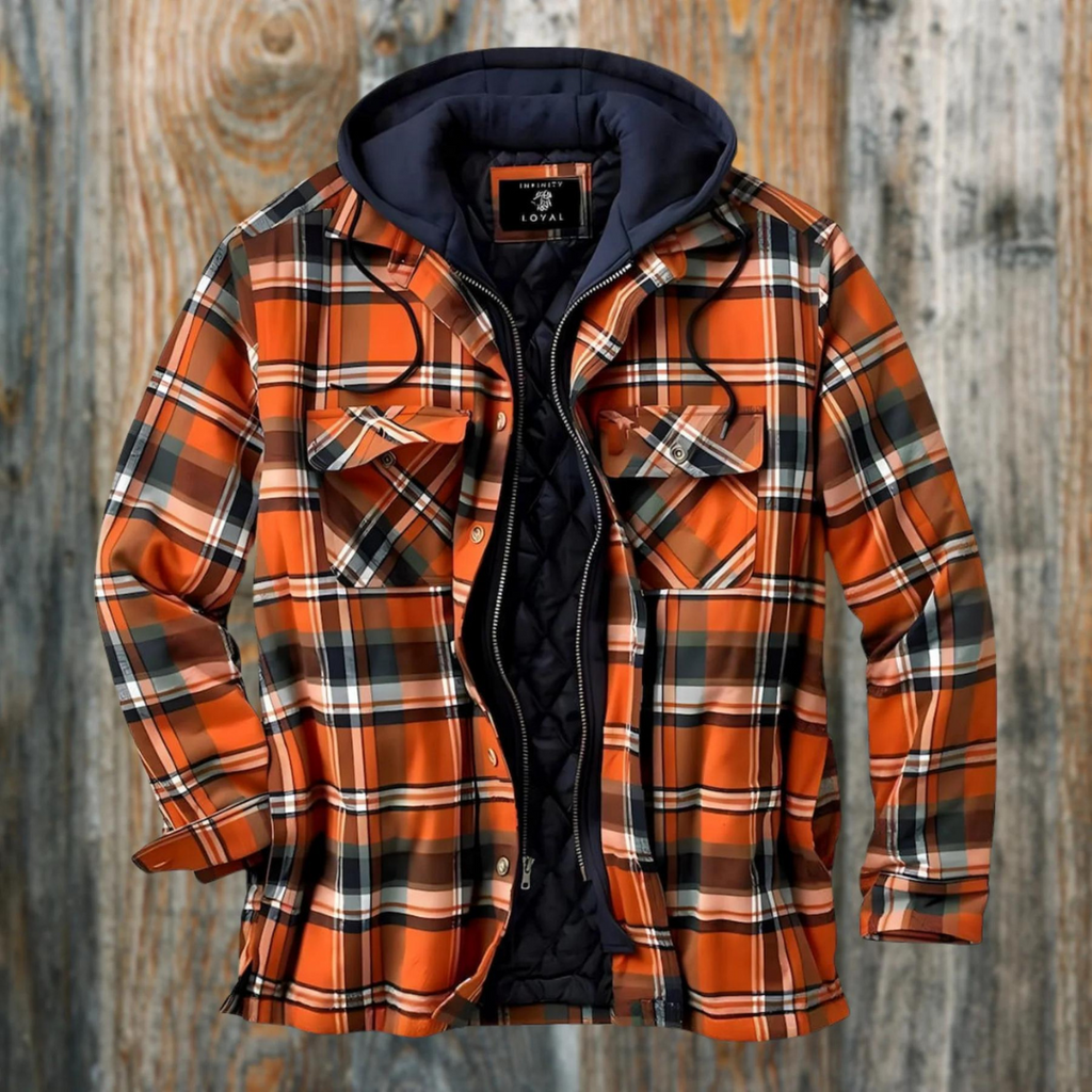 Stylowa Męska Kurtka Zimowa - RusticJack-Pomarańczowy-S-Trend Polska