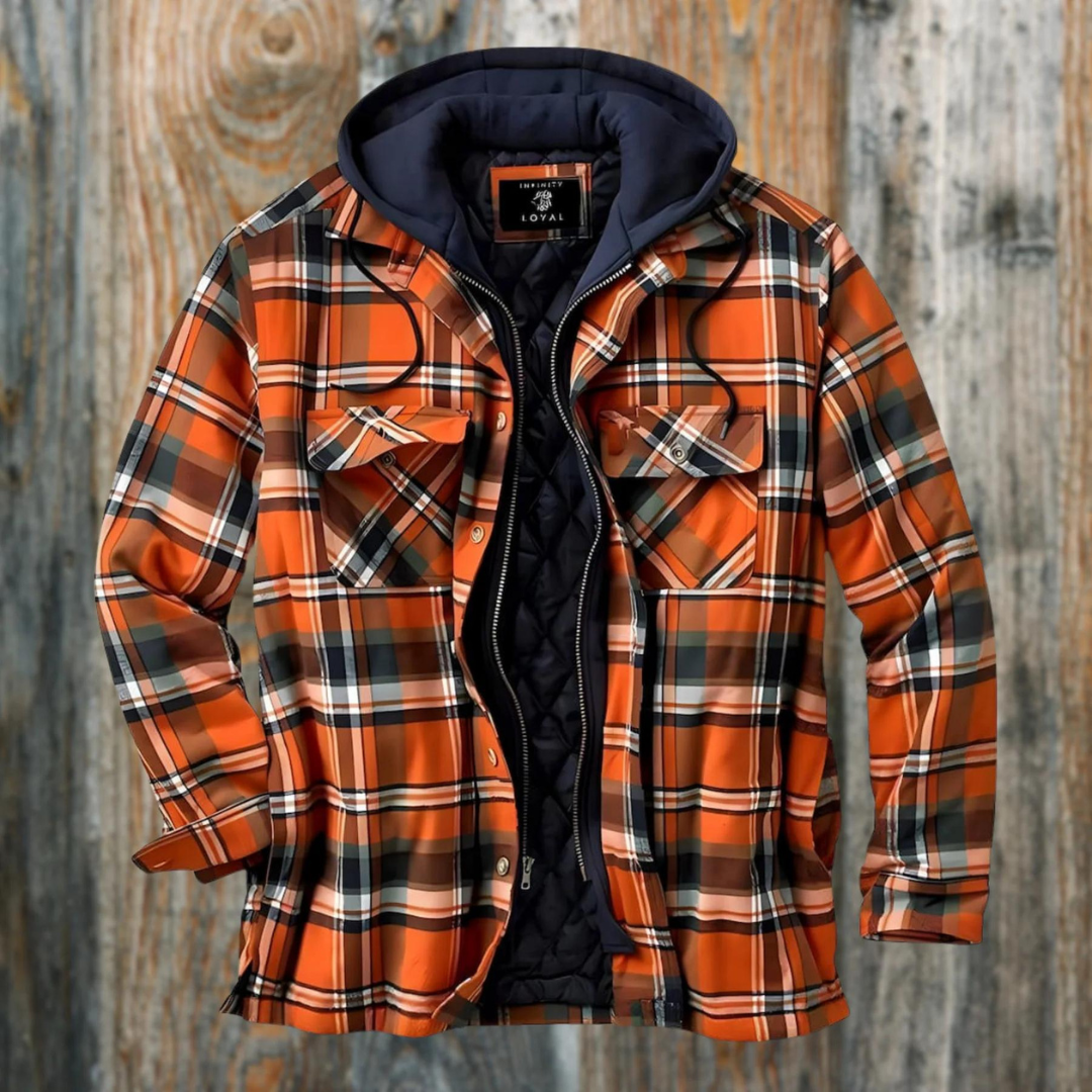Stylowa Męska Kurtka Zimowa - RusticJack-Pomarańczowy-S-Trend Polska