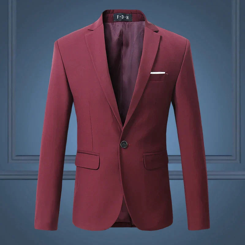 Stylowa męska marynarka - Victor-Bordeaux czerwony-S-Trend Polska