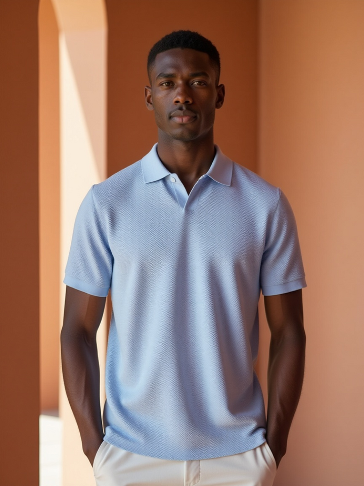 Stylowa męska polo – Nestor-Jasnoniebieski-S-Trend Polska