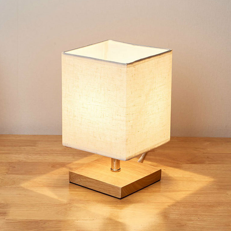 Stylowa minimalistyczna lampa stołowa - LinenWood-Kwadrat-Trend Polska