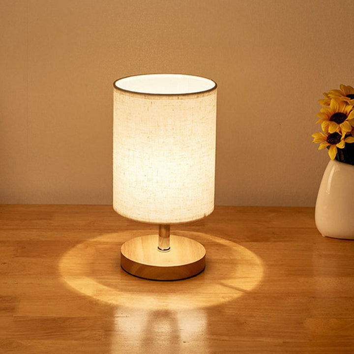 Stylowa minimalistyczna lampa stołowa - LinenWood-Okrągły-Trend Polska