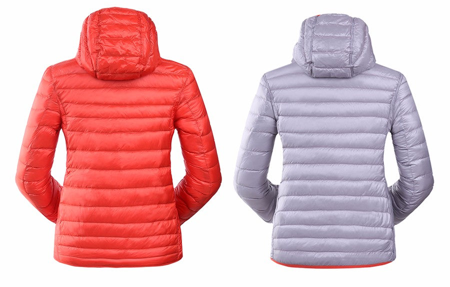 Stylowa odwracalna damska kurtka puchowa - Aurora-Niebieski-S-Trend Polska