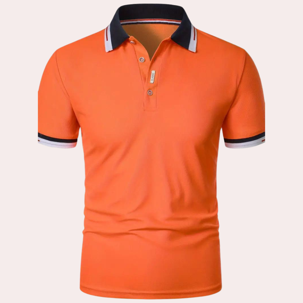 Stylowa pomarańczowa koszulka polo dla mężczyzn - Jules-S-Trend Polska