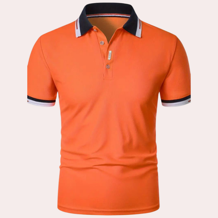 Stylowa pomarańczowa koszulka polo dla mężczyzn - Jules-S-Trend Polska
