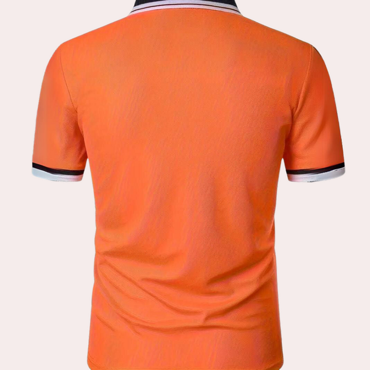 Stylowa pomarańczowa koszulka polo dla mężczyzn - Jules-S-Trend Polska