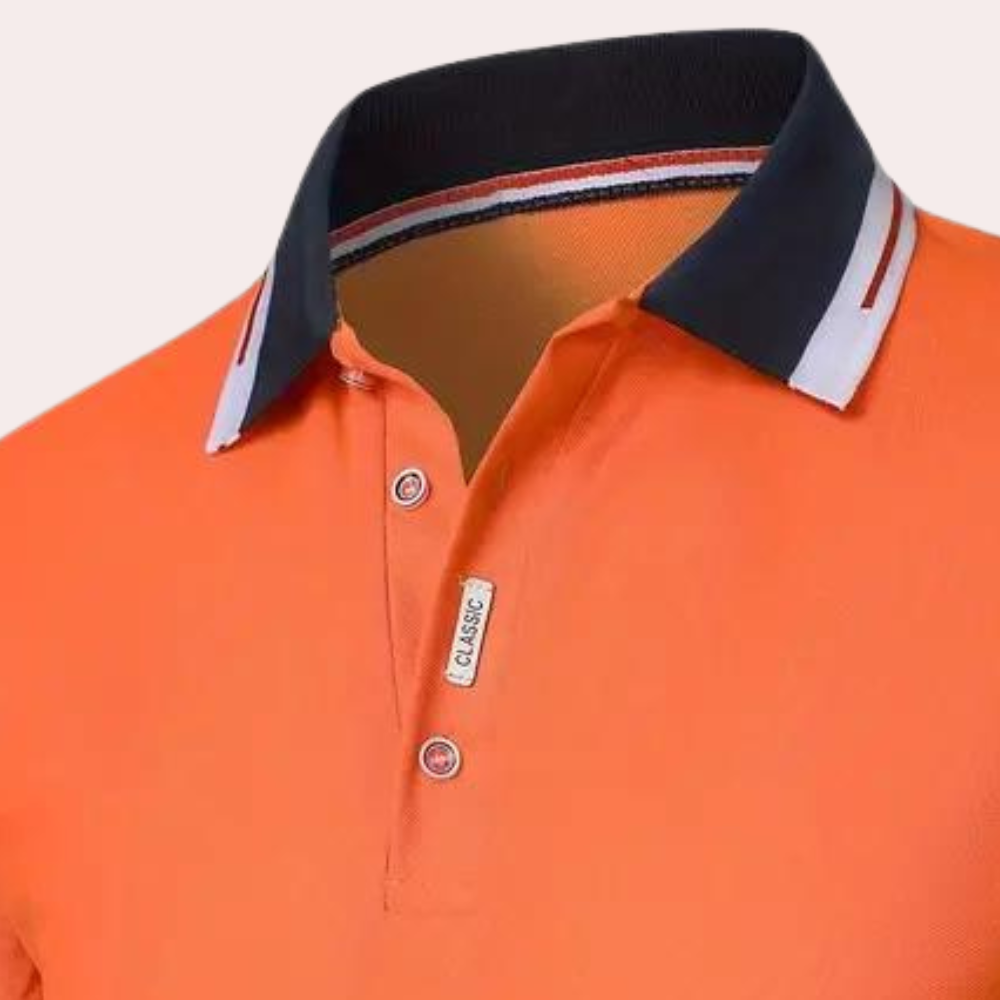 Stylowa pomarańczowa koszulka polo dla mężczyzn - Jules-S-Trend Polska
