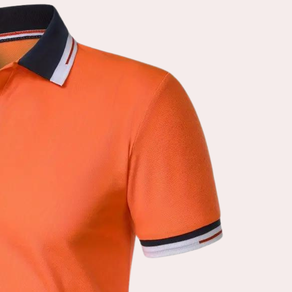 Stylowa pomarańczowa koszulka polo dla mężczyzn - Jules-S-Trend Polska