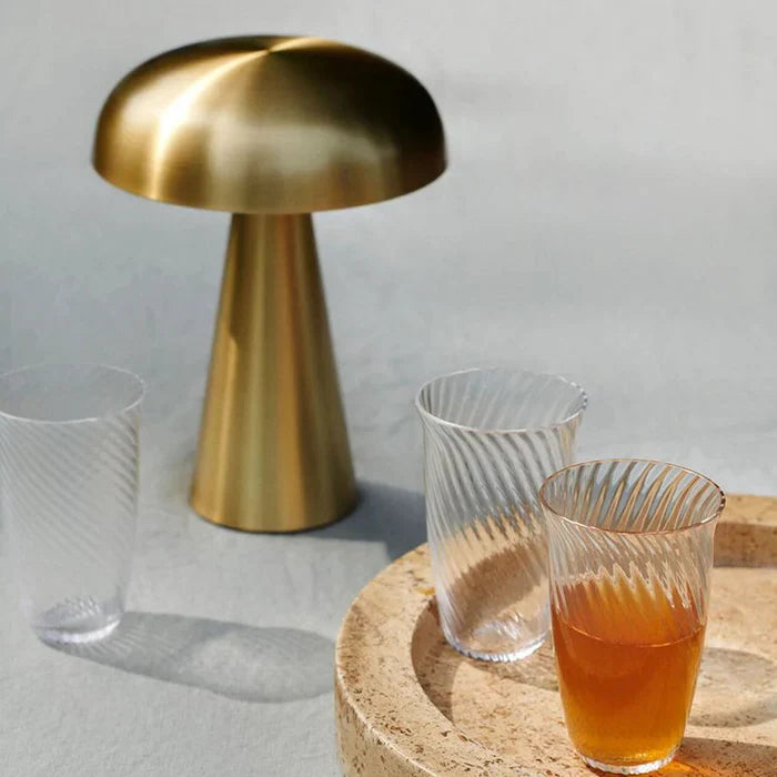 Stylowa przenośna lampa stołowa - ShroomLite-Złoto-Trend Polska