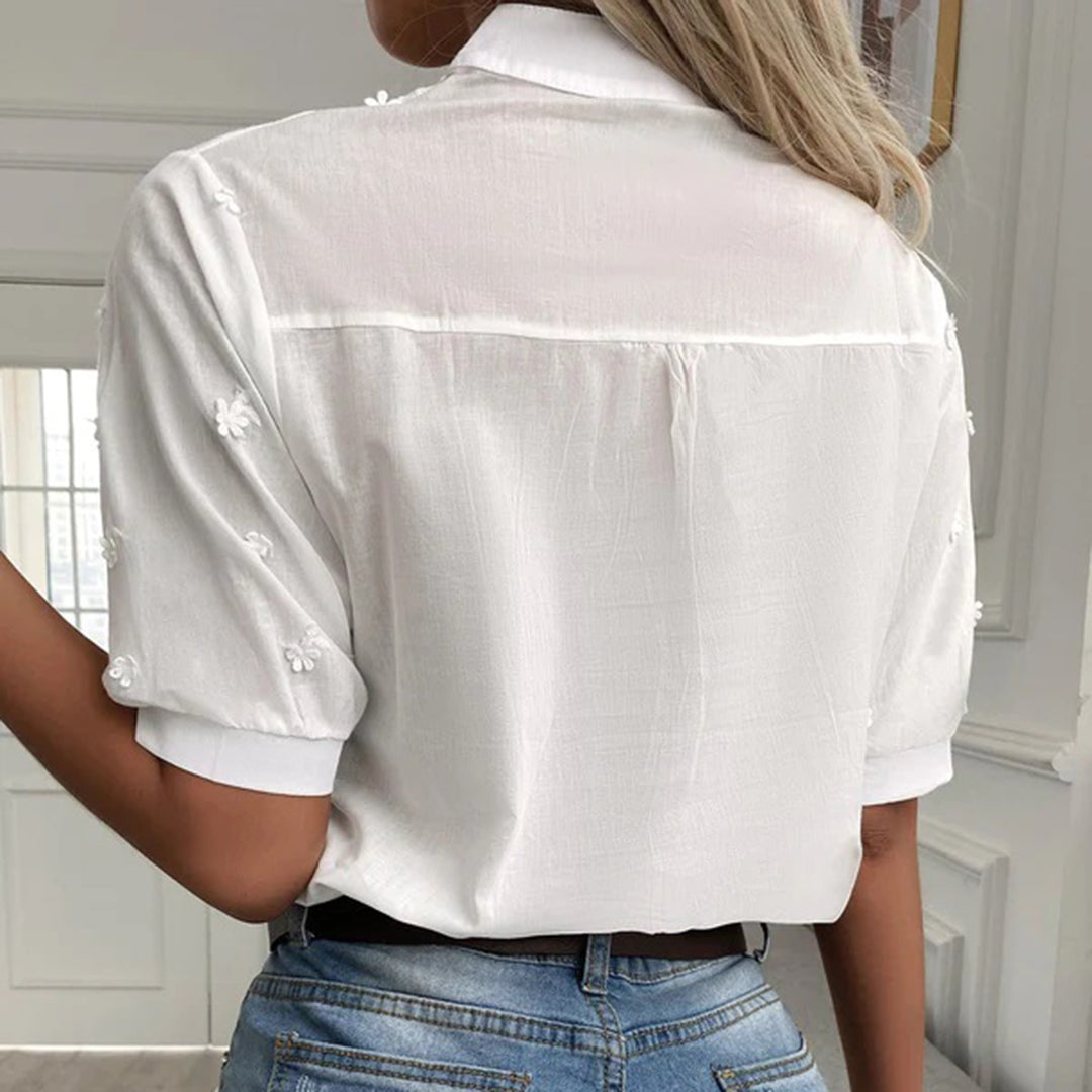 Stylowa Relaksująca Bluzka - Serena-Biały-S-Trend Polska