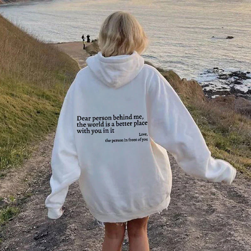 Stylowa, rozgrzewająca serce damska hoodie - Aurora-Biały-S-Trend Polska