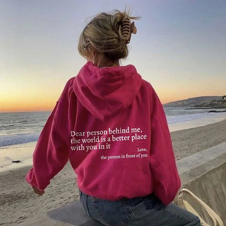 Stylowa, rozgrzewająca serce damska hoodie - Aurora-Czerwony-S-Trend Polska