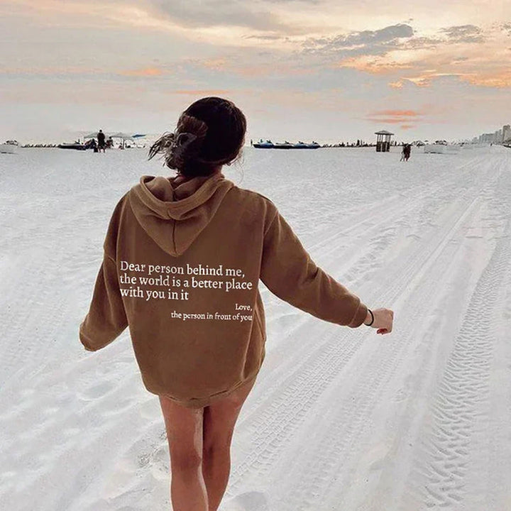 Stylowa, rozgrzewająca serce damska hoodie - Aurora-Khaki-S-Trend Polska