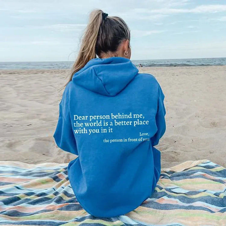 Stylowa, rozgrzewająca serce damska hoodie - Aurora-Niebo niebieskie-S-Trend Polska
