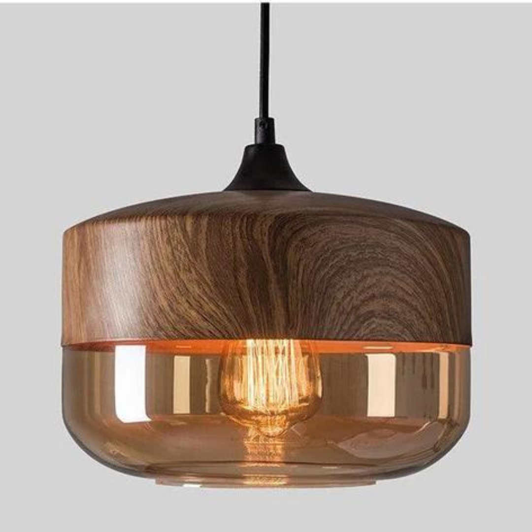 Stylowa Skandynawska Drewniana Lampa Sufitowa - NordLuna-Typ A-Trend Polska
