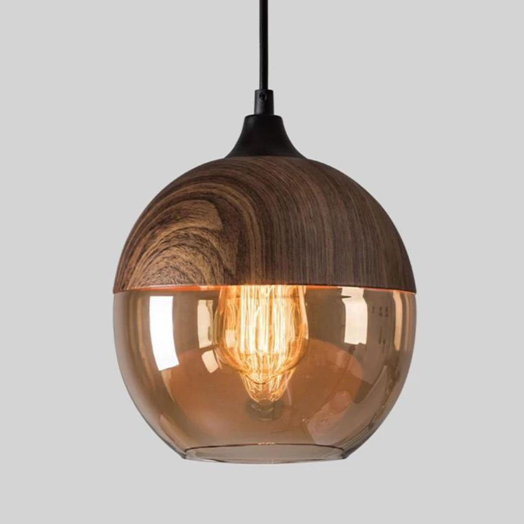 Stylowa Skandynawska Drewniana Lampa Sufitowa - NordLuna-Typ A-Trend Polska