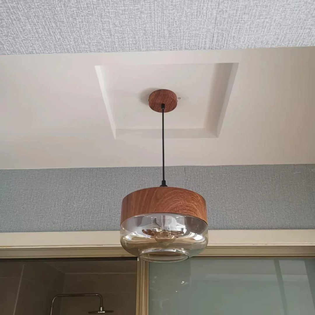 Stylowa Skandynawska Drewniana Lampa Sufitowa - NordLuna-Typ A-Trend Polska