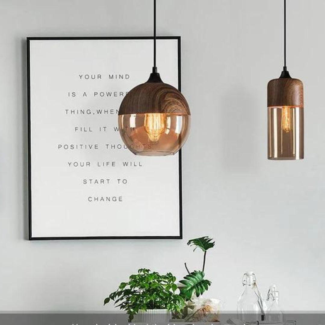 Stylowa Skandynawska Drewniana Lampa Sufitowa - NordLuna-Typ A-Trend Polska
