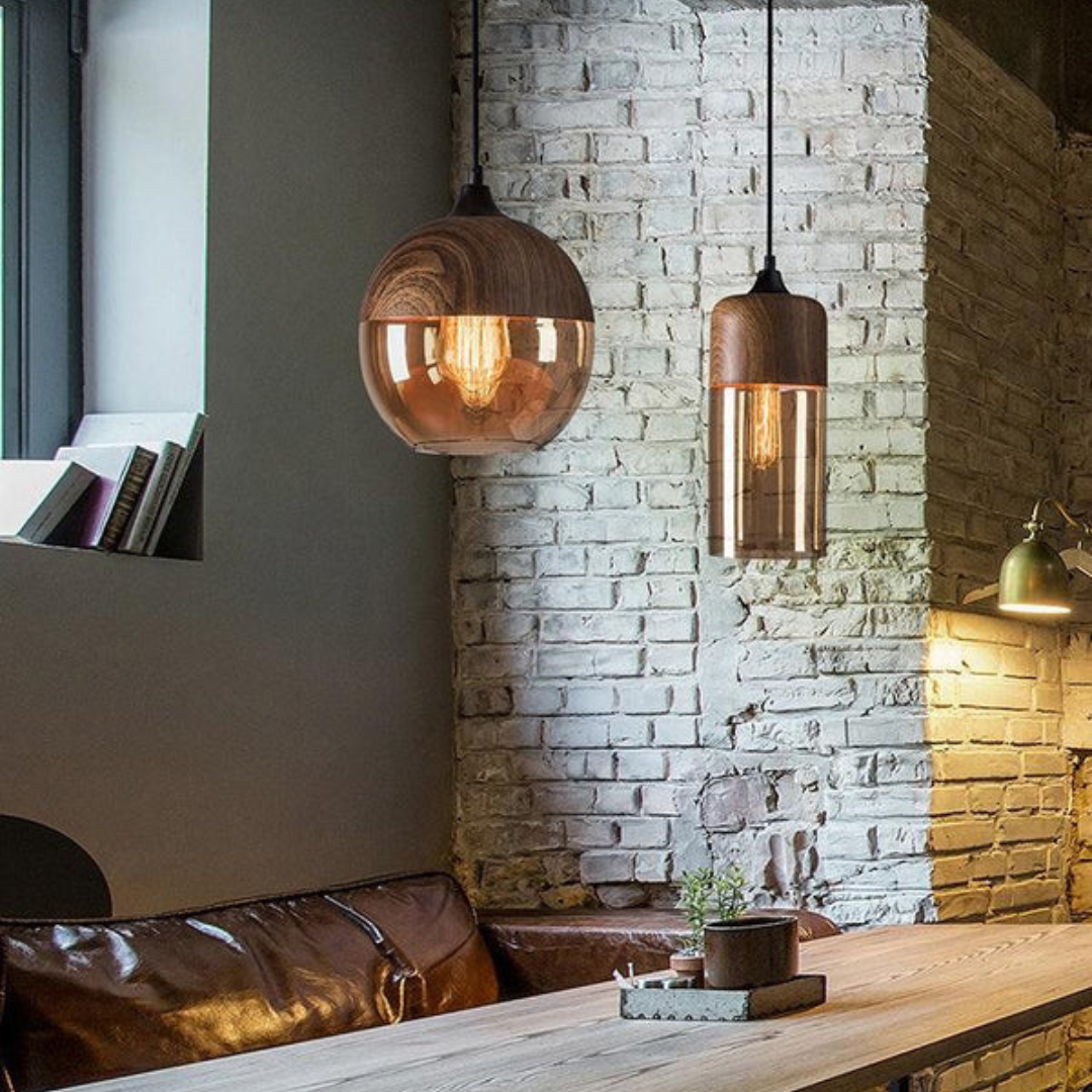 Stylowa Skandynawska Drewniana Lampa Sufitowa - NordLuna-Typ A-Trend Polska