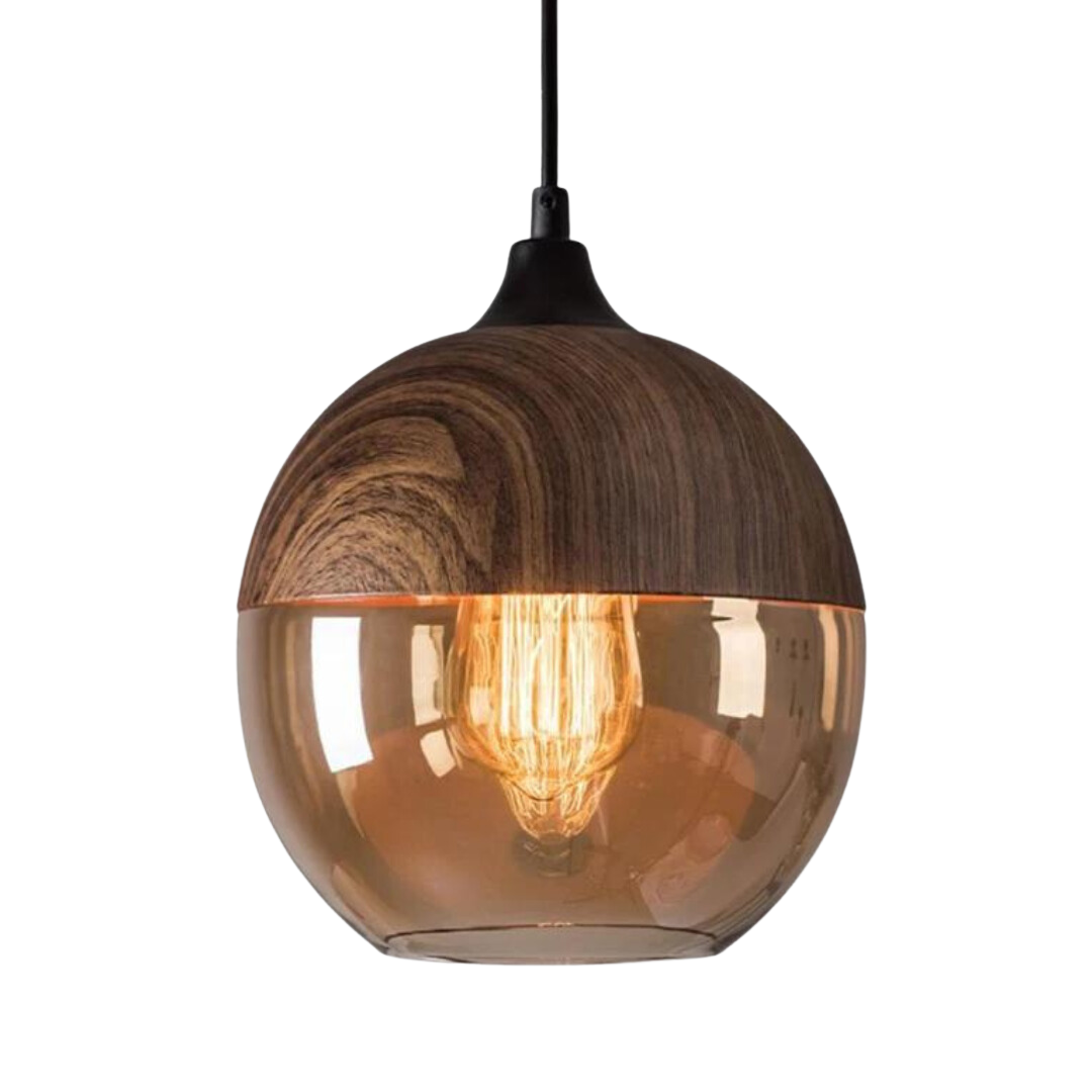 Stylowa Skandynawska Drewniana Lampa Sufitowa - NordLuna-Typ A-Trend Polska