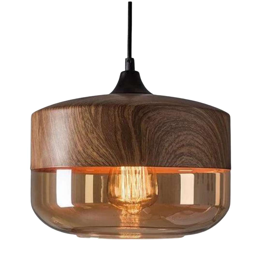 Stylowa Skandynawska Drewniana Lampa Sufitowa - NordLuna-Typ D-Trend Polska