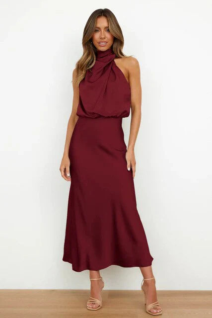 Stylowa Sukienka Koktajlowa - Mila-Bordeaux czerwień-S-Trend Polska