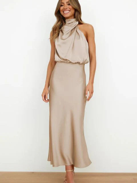 Stylowa Sukienka Koktajlowa - Mila-Khaki-S-Trend Polska