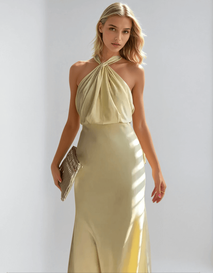 Stylowa sukienka maxi na ramiączkach dla kobiet z taliowaniem – Yara-XS-Trend Polska