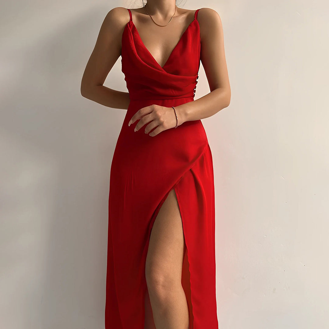 Stylowa sukienka na ramiączkach – Elara-Rot-S-Trend Polska