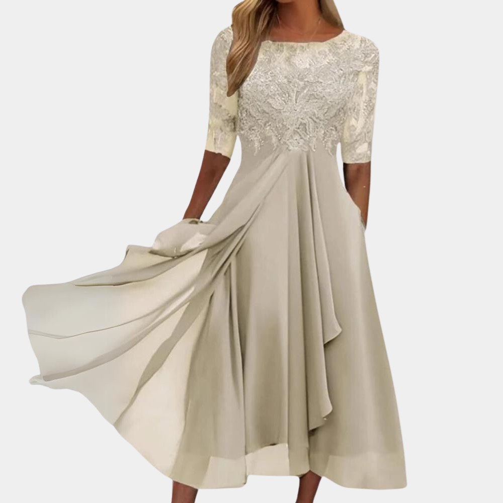 Stylowa Sukienka - Viviana-Złoto-S-Trend Polska