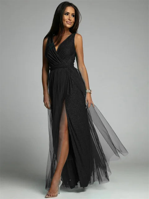 Stylowa sukienka w serek - Mindy-Czarny-S-Trend Polska