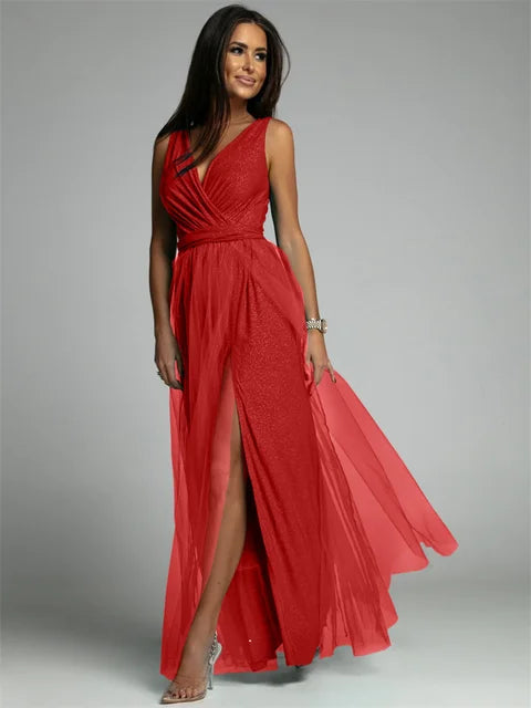 Stylowa sukienka w serek - Mindy-Czerwony-S-Trend Polska