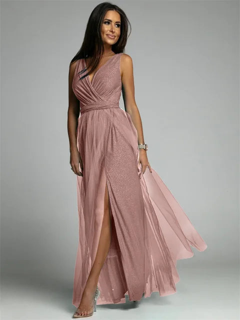 Stylowa sukienka w serek - Mindy-Rosé-S-Trend Polska