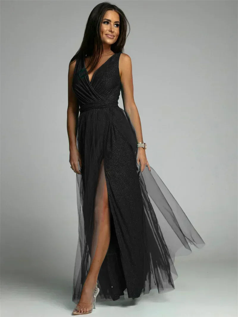Stylowa sukienka w serek - Mindy-Czarny-S-Trend Polska