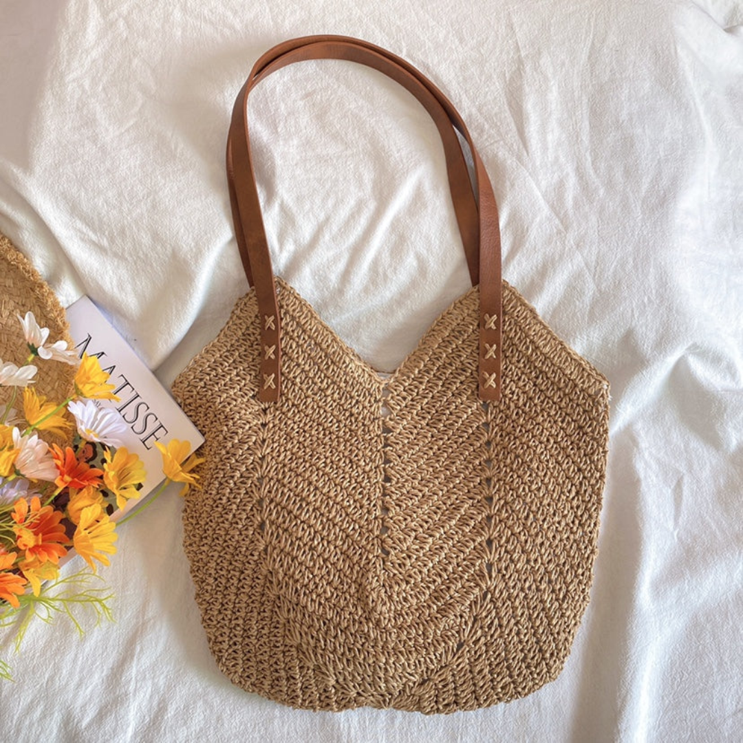 Stylowa torba na ramię dla kobiet - BreezeWoven-biel-Trend Polska