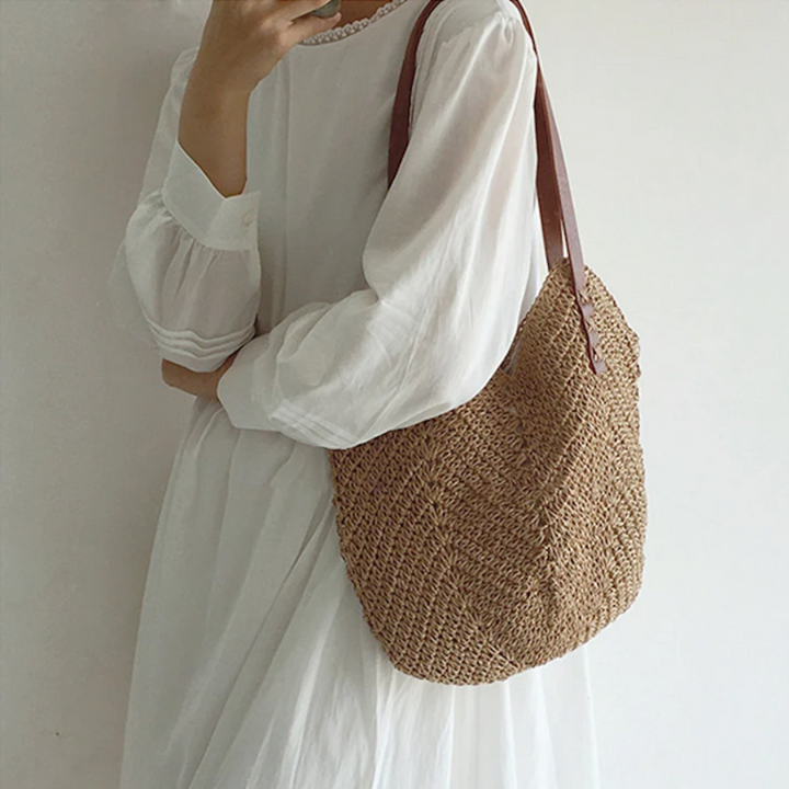 Stylowa torba na ramię dla kobiet - BreezeWoven-biel-Trend Polska