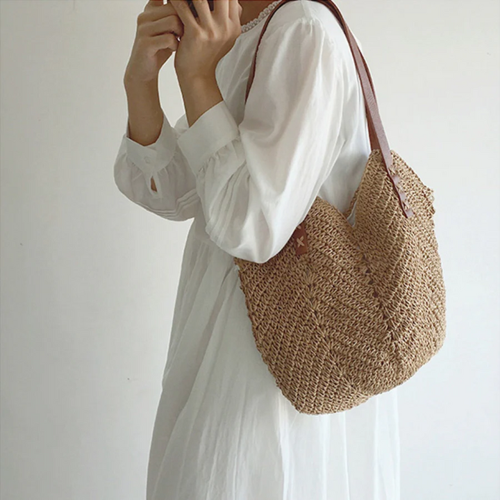 Stylowa torba na ramię dla kobiet - BreezeWoven-biel-Trend Polska