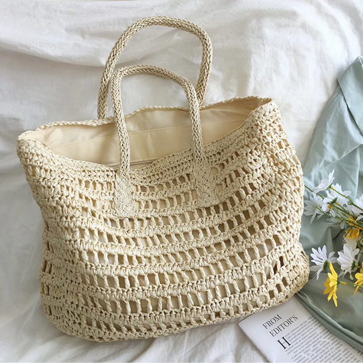 Stylowa Woven Torba Damska - BreezeTote-biel-Trend Polska