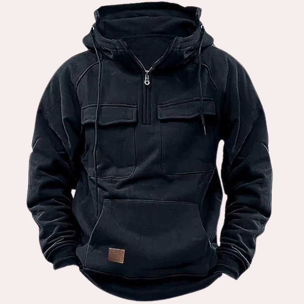 Stylowa zimowa bluza z kapturem dla mężczyzn - Finn-Czarny-S-Trend Polska