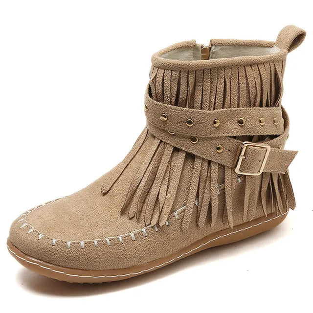 Stylowe damskie buty zimowe - Sienna-Beżowy-36-Trend Polska